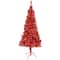 Pre-Lit Red Tinsel Artificial Christmas Tree, Clear Lights